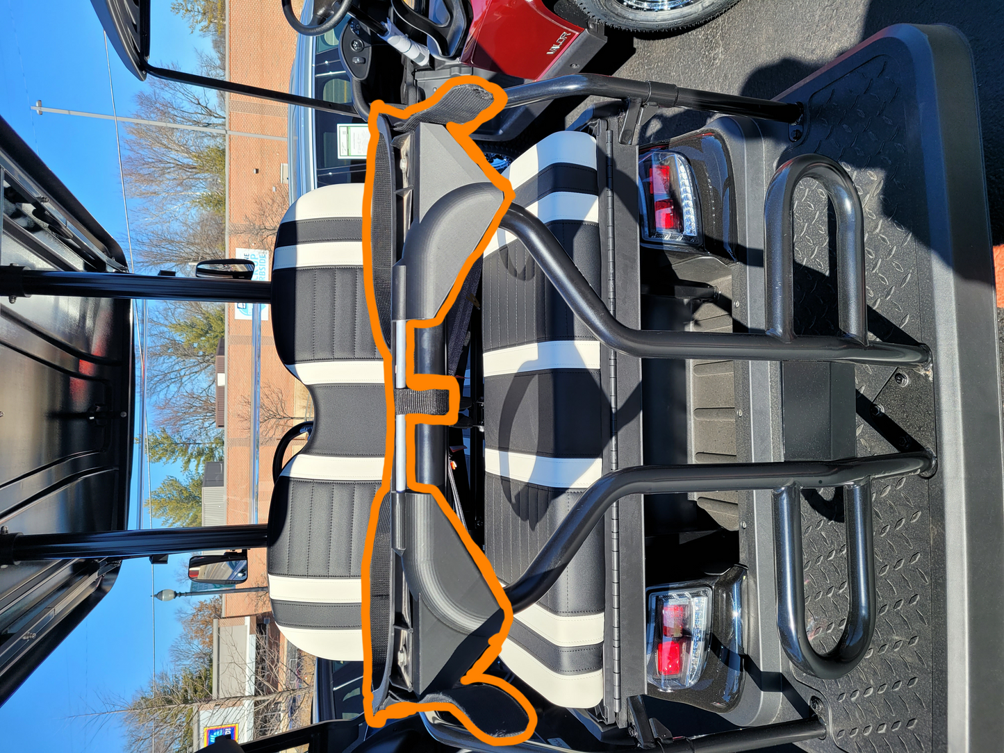 Golf Bag Holder FITS Icon Rear Grab Bar, Easily Removable, No Drilling Required, fits i20 i40 i40L i60 i60L with Grab Bar (compatible with Icon Golf Cart)