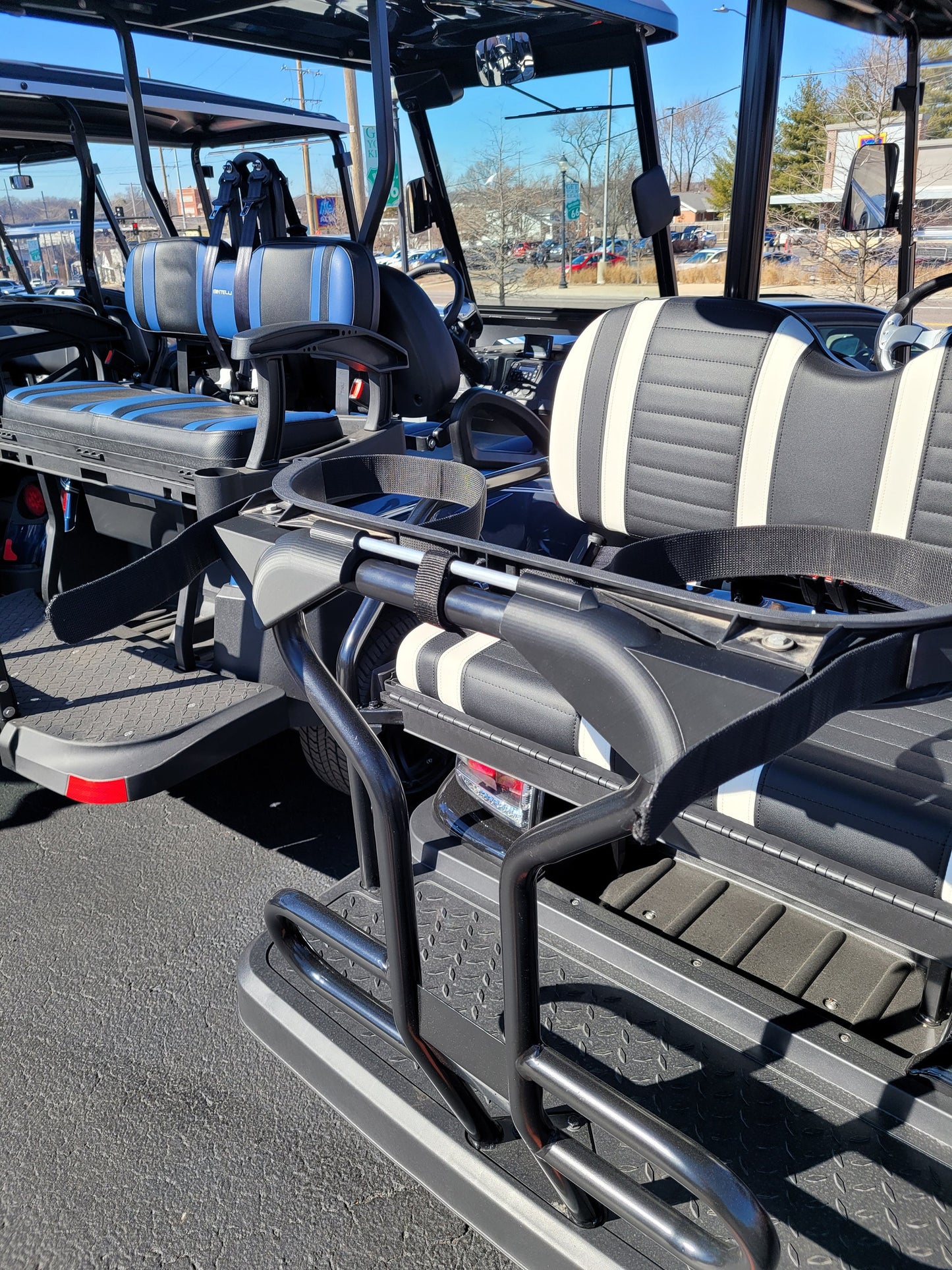 Advanced Ev Golf Cart Golf Bag Attachment, Easily Removable, No Drilling Required, fits Advanced Ev carts with triangle Grab Bar