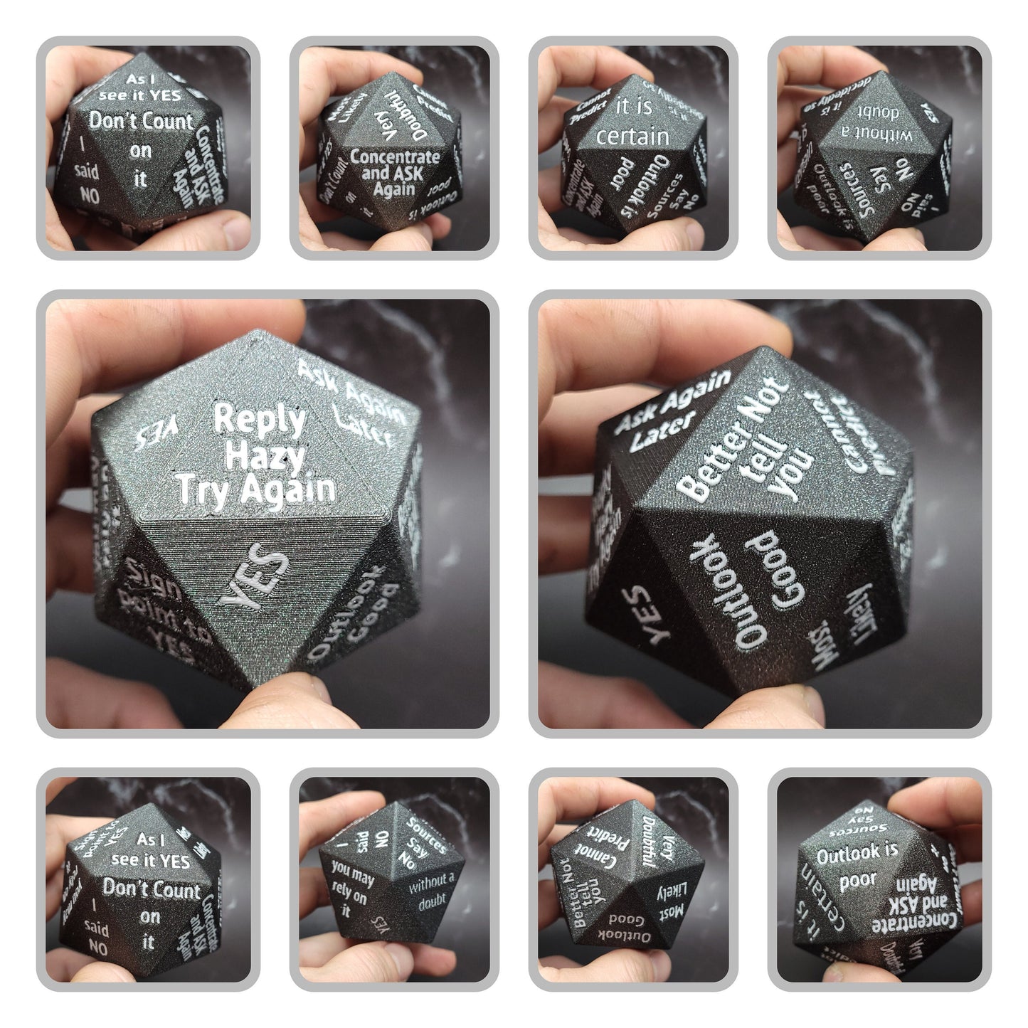 Magic 8-ball D20 Dice Oversized Classic Magic Eight Ball with New Twist Party D20 Die