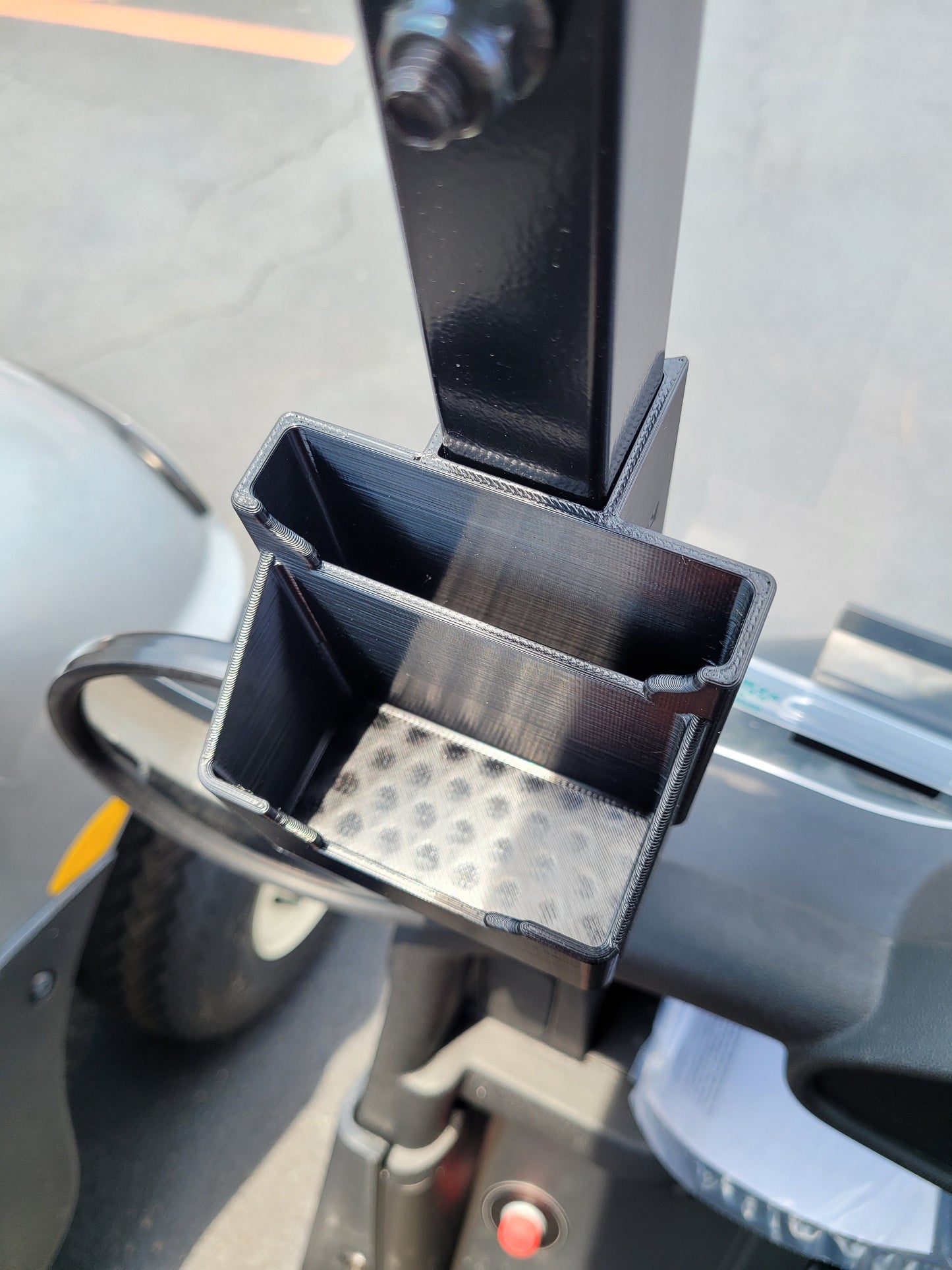 Phone Holder for Golf Cart Windshield Strut, Clip On/Off With Extra Storage Space!