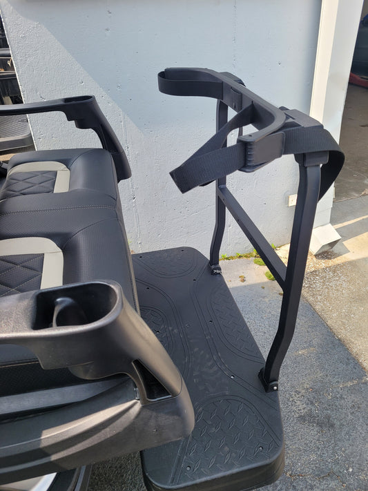 Star Ev Golf Cart Golf Bag Holder Attachment, Easily Removable, No Drilling Required, fits 1.25" tube 24" wide Square Grab Bar Rear Seat