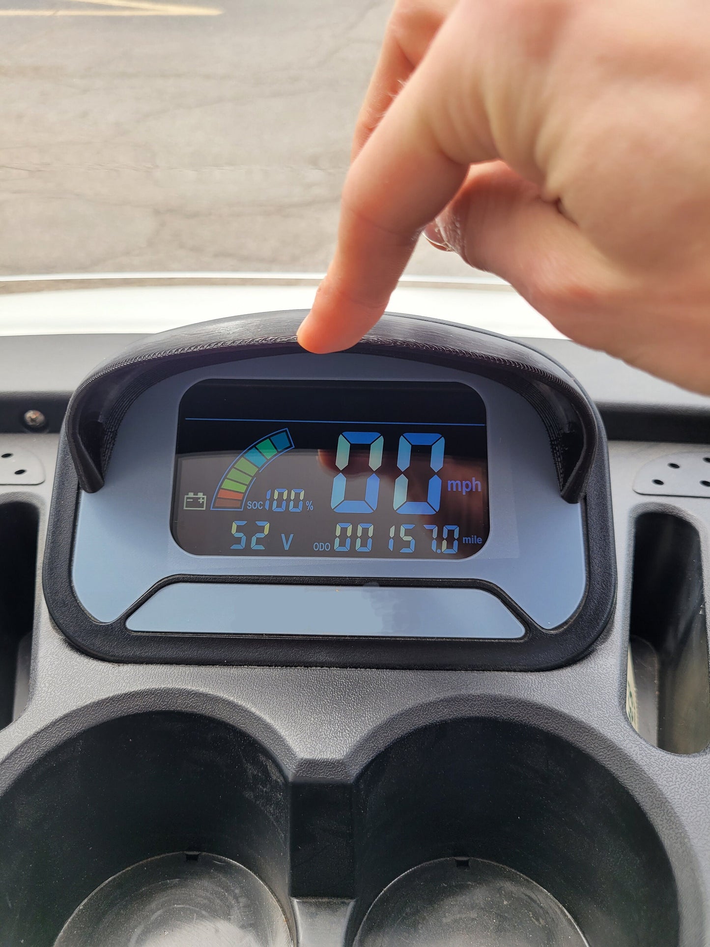 Sun Shade for hard to see led display when in direct sun, fits ICON EV classic speedometer