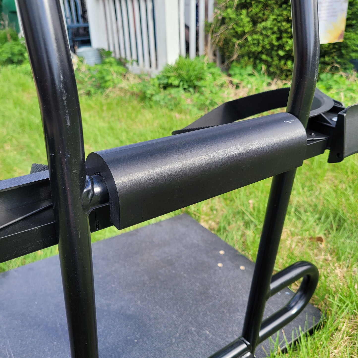 Golf Bag Holder for EPIC Golf Carts, Easily Removable, No Drilling Required, fits EPIC carts with Round Angled Top Tube Rear Bar, E40, E60