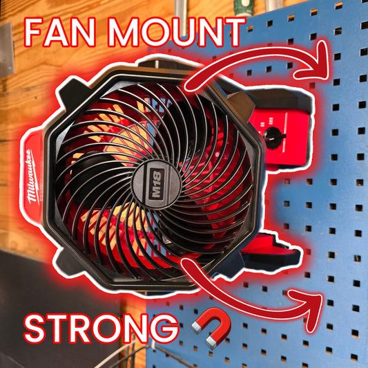 MILWAUKEE Jobsite Fan Magnetic Mount System, fits 0886-20, Screws Into Base of Fan, 6 Magnets, 3D Printed Carbon Fiber PETG