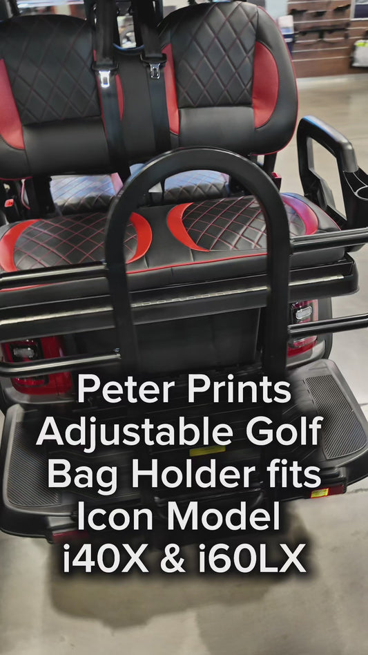 Peter Prints Golf Bag Holder for Icon i40X i60LX Epic E60FX Model Golf Carts
